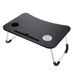 Foldable Computer Study Desk Portable Notebook Study Desk Student with Tray Fan and LED Light USB Interface for Tablet PC