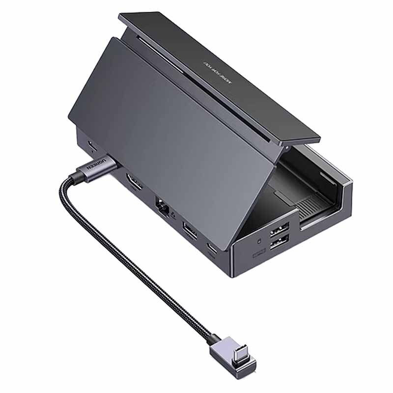 UGREEN CM800 9-in-1 USB-C Docking Station with USB2.0 4K60Hz RJ45 1000M PD100W USB-C 10Gbps USB-A 10Gbps SD&TF Card Slots Compatible with Steam Deck ROG Ally for iPhone 16 16 Pro 15 Pro Max