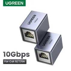 UGREEN RJ45 Konnektör 10Gbps Ağ Genişletici Uzatma Cat8 Cat7 Cat6 Ethernet Kablosu Adaptörü Gigabit Dişi - Dişi