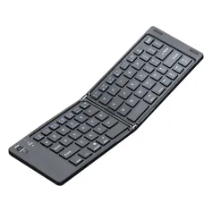 Two-Fold bluetooth Keyboard Magnetic Closure Portable Mini bluetooth Keyboard Rechargeable for Office Keyboard Laptop