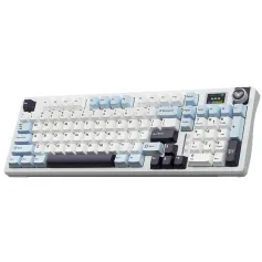 AULA S98 Tri-mode Mechanical Keyboard with LCD Screen and Knob Fully Hot-swappable Keys Gasket Structure PBT Keycaps RGB Backlit 2.4G/bluetooth/Wired Gaming Keyboard