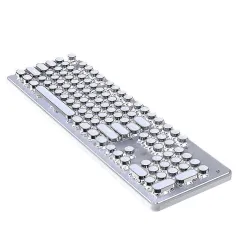 EWEADN TK100 Punk Typewriter Wired Mechanical Gaming Keyboard 104 Keys RGB Light Ergonomics USB E-sports Gamer Keyboards for PC Laptop Computer Plug and Play