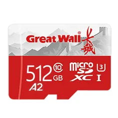 Great Wall GP500 Class10 TF Memory Card 512GB/256GB/128GB U3 4K High Speed Flash Memory Flash Cards for Phone Driving Recorder Camera