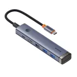 Baseus 6-in-1 Type-C Docking Station USB Adapter with USB-A 3.0*2 / USB-A 2.0 / USB-C 3.0 / PD100W Type-C / HD USB-C Splitter Hubs for iPhone 16 Pro 16 Pro Max MacBook Pro Air HUAWEI XIAOMI PC Laptop