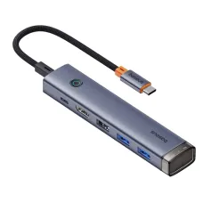 Baseus 6-in-1 Type-C ドッキングステーション USB アダプター USB-A 3.0*2 / USB-A 2.0 / USB-C 3.0 / PD100W Type-C / HD USB-C スプリッターハブ iPhone 16 Pro 16 Pro Max MacBook Pro Air HUAWEI XIAOMI PC ノートパソコン用