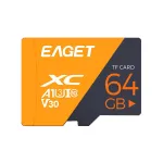 EAGET T1 64GB TF Memory Card Micro SD Card U3 Class10 High Speed High Speed Flash Memory Flash Cards for Camera Phone Driving Recorder