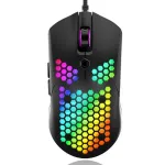 ZIYOULANG M5 Wired Game Mouse Breathing RGB Colorful Hollow Honeycomb Shape 12000DPI Gaming Mouse USB Wired Gamer Mice for Desktop Computer Laptop PC