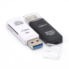 DM-HC32 2 IN 1 Card Reader USB3.0 to SD/TF Memory Card Reader High Speed Smart Card Reader Adapter for PC Laptop Accessories