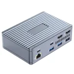 TB025 13-in-1 M2 NVMe SSD Enclosure Thunderbolt4 Hub with Dual HD 8K60Hz PD60W USB-C 10Gbps USB-C SD/TF Card Reader Mic&Audio 3.5mm for Mac Windows PC