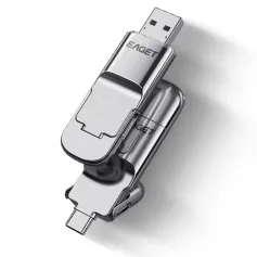 EAGET SU10 Type-C ve USB Flash Sürücü 1TB/512GB/256GB USB3.1 Gen2 Yüksek Hızlı U Disk Taşınabilir Katı Hal Sürücüsü