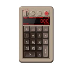 8Bitdo Retro18 18 Keys Mechanical Numeric Keypad Tri-mode Calculator Retro Mechanical Keyboard Hot Swappable Top Structure Kailh Box White Switches V2 NKRO LED Display for PC Laptop Computer Android