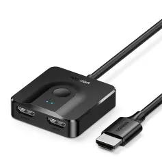 Comutador HDMI UGreen CM311 4K a 60 Hz com cabo HDMI de 3,3 pés, 2 em 1 saída/1 em 2 saídas, divisor HDMI bidirecional para monitor HDTV, projetor, laptop