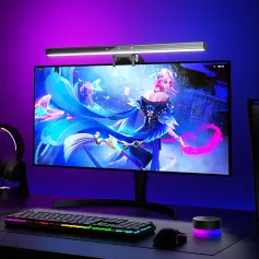 Barra de Luz para Monitor Gamer BlitzWolf? BW-CML6 RGB com Controle Remoto Sem Fio, Captação Dinâmica, Escurecimento/Temperatura de Cor Contínuos, Fonte de Luz Dupla, Design Óptico Assimétrico, Proteção Ocular Antirreflexo para Computadores de Escritório   
