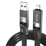 BlitzWolf® BW-HDC7 4-in-1 Fast Charging Cable PD240W 1.2M USB-C Data Cable Nylon Braided Extended Car Charging