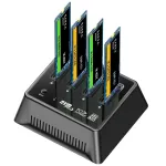 MAIWO 4 Bay M.2 SATA/NVMe SSD Base M/B&M Key M.2 Case USB-C SSD Case NVME and NGFF External HD with Fan for PC