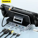 Baseus USB C Docking Station for Steam Deck Nintend Switch Type C to 4K@60Hz HD Gigabit Ethernet USB 3.0 Hub