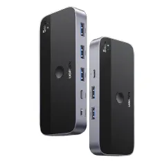 UGREEN CM662 USB KVM সুইচ USB 3.0 সুইচার KVM সুইচ পিসির জন্য কীবোর্ড মাউস প্রিন্টার 2 পিসি শেয়ারিং 4 ডিভাইস USB সুইচ
