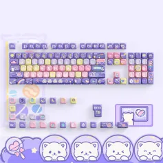IBLANCOD 128キー キャンディプラネット PBT キーキャップセット CSOプロファイル 昇華 キュート メカニカルキーボード用カスタムキーキャップ