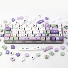 124 Keys A Midsummer Night's Dream Theme PBT Keycap Set XDA Profile Sublimation Purple Keycaps for Mechanical Keyboards