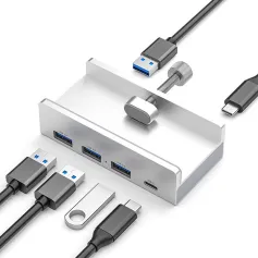 Bakeey 4 in 1 USB3.0 ハブ（電源付き）USBアダプター USB3.0*3 USB-C スプリッター マルチ拡張ドック PC コンピューターモニター用