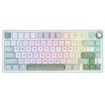 RK R75 81-Keys Tri-mode Wireless Machanical Gaming Keyboard Gasket Structure Hot Swappable MDA Profile PBT Keycaps RGB 2.4G/BT/Wired E-sports Gaming Keyboard
