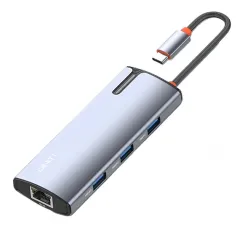 LDNIO DS-16H 6-in-1 Type-C Docking Station USB Adapter with USB3.0*3 / RJ45 / USB-C PD / HD for PC Laptop Computer