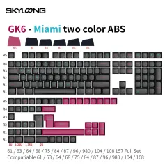 Conjunto de teclas ABS bicolor Miamii Skyloong GK6 ABS compatível com teclado mecânico personalizado 61/63/64/68/75/84/87/96/980/104/108