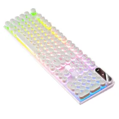 YINDIAO K600 104キー有線ゲーミングキーボード パンクデザイン メカニカルフィーリングキーキャップ RGBライト USB Eスポーツゲーマーキーボード PC コンピューター ノートパソコン用