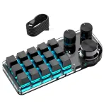 15-Keys Programming Custom Macro Mechanical Keyboard with Three Knobs Tri-mode Wireless bluetooth RGB Gaming Keypad Hot-Swap Driver-free Macropad for PC Laptop Computer