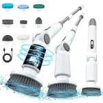 9-In-1 Retractable High-Power Multi-Function Electric Cleaning Brush for Kitchen And Bathroom Waterproof with Digital Display