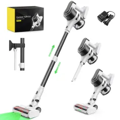 [US Direct] MOOSOO S5 Mate BLDC Cordless 20KPa Handheld Vacuum Cleaner Powerful Brushless Suction with Green LED Floor Brush Light