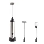 Stainless Steel Electric Egg Beater Household Small Milk Beater Automatic Milk Whisk Coffee Stirring Stick Milk Frother 3 Speed Adjustable