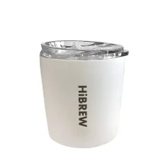 HiBREW 240ml Portable Hanging Ear Style Coffee Thermal Mug Foldable Filter Stainless Steel Double Wall Vacuum Insulated Coffee Cup