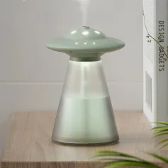 800ML Smart USB Charging UFO Humidifier Cordless Portable Air Humidifier Essential Oil Diffuser Rechargeable Perfume Aroma Mist Spayer for Car Home Plants