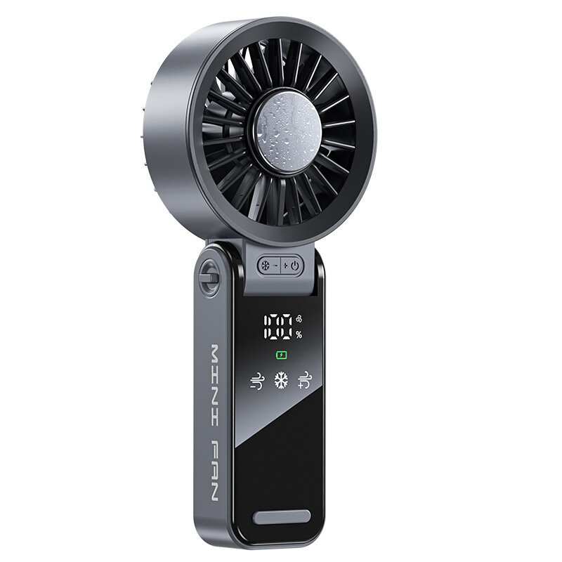 Mini USB Fan with Digital Display 100-Speed Portable Folding Cooling Fan High Speed Strong Wind Handheld Small Fan for Outdoor