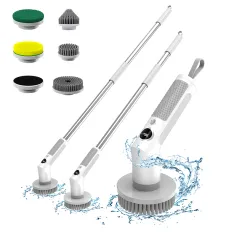 Multifunctional Electric Cleaning Brush Long Handle Retractable Household 2 Mode Rotating Speed Bathroom Brush Floor Tile Bathtub Brush