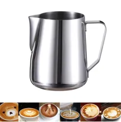 HiBREW 350ml rustfritt stål skummende kaffemugge trekk blomsterkopp cappuccino melkekanne espresso latte art melkeskummer skummende kanne