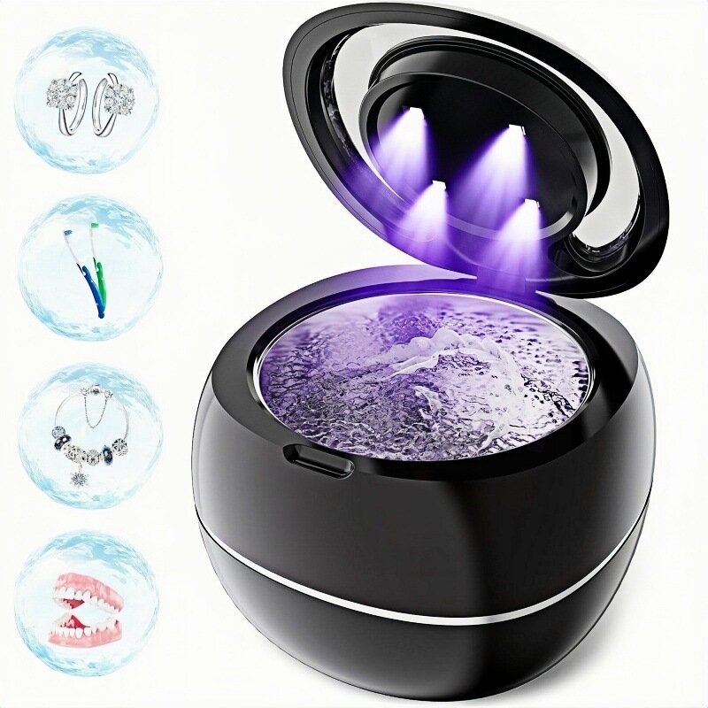 Ultrasonic Denture Cleaner UV Disinfection Children's Electric Toothbrush Head Cleaning Dual Cleaning Modes Braces Jewelry Cleaner