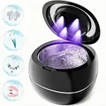 Ultrasonic Denture Cleaner UV Disinfection Children's Electric Toothbrush Head Cleaning Dual Cleaning Modes Braces Jewelry Cleaner