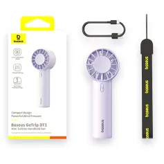 Baseus GoTrip DT1 Mini Turbine Handheld Fan 3 Speed Adjustable Portable Fan 1200mAh Rechargeable Fan for Desktop Outdoor Camping