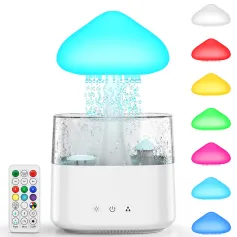 450ML Household Humidifier Large Fog Capacity Household Bedroom Lamp Raindrop Wood Grain Essential Oil Aromatherapy Machine