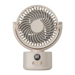 Tevorex Compact USB Rechargeable Desk Fan Quiet Large Battery Display Rotating Cooling Airflow for Home Office Outdoor