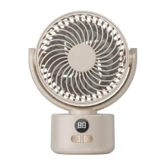 Tevorex Compact USB Rechargeable Desk Fan Quiet Large Battery Display Rotating Cooling Airflow for Home Office Outdoor