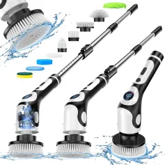 Multifunctional Electric Cleaning Brush Voice Handheld Brush Automatic Rotating Telescopic Pole Cordless Floor Cleaning Brush