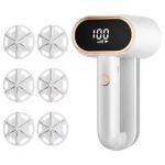 KONKA Fabric Shaver Hair Lint Remover Rechargeable Hair Remover LED Digital Display Shaver with 3 Speeds and 6 Leaf Blades Dual Head