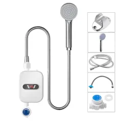 3000W/3500W Portable Mini Water Heater 110V/220V Instant Electric Heater IPX4 Waterproof Adjustable Temperature for Shower EU/UK/US Plug