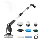 7-in-1 Electric Cleaning Brush Long Pole With Telescopic Handle Kitchen Bathroom Household Multifunctional Lazy Sweeping Brush