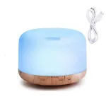 500ML Aromatherapy Diffuser Wood Grain Essential Oil Aromatherapy Humidifier with Remote Control for Home Office