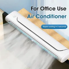 Ventilatore per computer con clip, angolo regolabile, alimentato tramite USB, ventola di raffreddamento per scrivania da ufficio con ruota eolica a canale lungo, disponibile in blu e bianco.