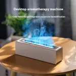 Vissko Desktop Aromatherapy Humidifier RGB 7 Colors Simulated Flame Aromatherapy Machine Humidifier USB Simulation Lamp Aromatherapy Purifier Bedroom Air Purifier